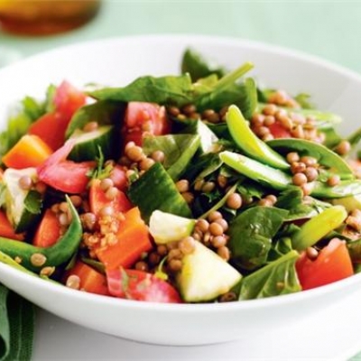 Lentil, Spinach and Tomato Salad