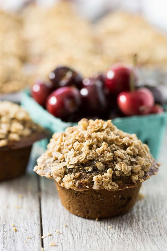 Healthy Cherry Oatmeal Muffins | Ripe