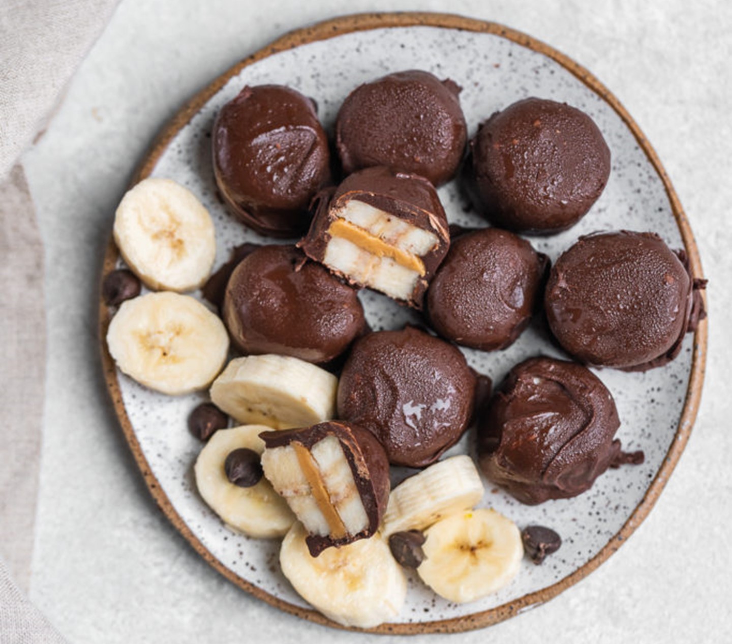 Chocolate Covered Banana Almond Bites | Ripe