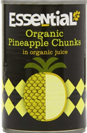 ESSENTIAL ORGANIC PINEAPPLE CHUNKS 400G