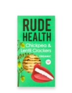 RUDE HEALTH CHICKPEA AND LENTIL CRACKERS 120G