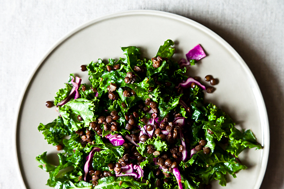 Raw Kale Salad With Lentils And Sweet Apricot Vinaigrette | Organic Recipe | Ripe Organic