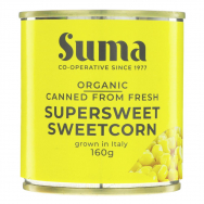 SUMA ORGANIC SUPERSWEET SWEETCORN 160G