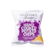 HUNTERS HAND COOKED POTATO CHIPS SEA SALT & CRUSHED BLACK PEPPER 40GM POUCH